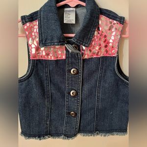 Little girl shiny heart vest